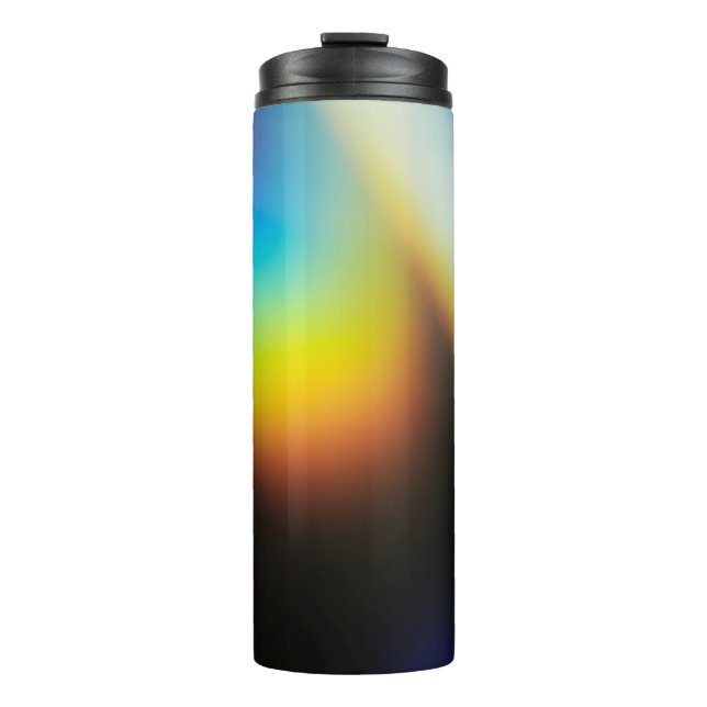 Garrafa Térmica Frasco de plástico azul e amarelo (Frente)