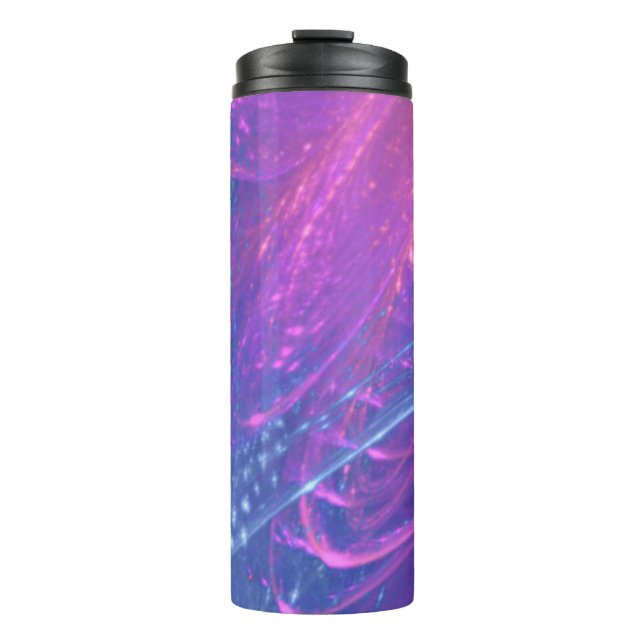 Garrafa Térmica Fratura Assimétrica Magenta Azul Tumbler Térmica (Frente)