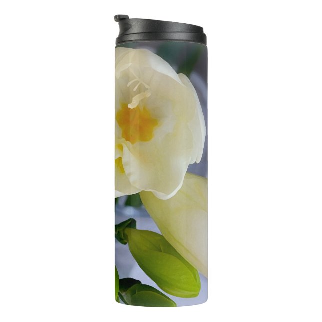 Garrafa Térmica freesia amarela branca (Rotação à direita)