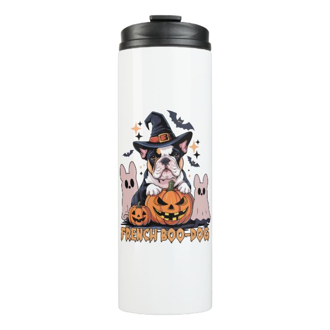 Garrafa Térmica French Boo Dog Cute Frenchie Halloween Ghost Dog T (Frente)