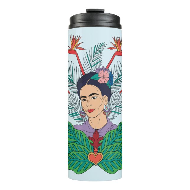 Garrafa Térmica Frida Kahlo | Aves do paraíso (Frente)