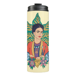 Garrafa Térmica Frida Kahlo Colorful Floral Graphic