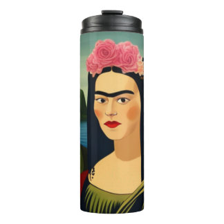 Garrafa Térmica Frida Kahlo como Mona Lisa Thermal Tumbler