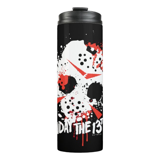 Garrafa Térmica Friday the 13th | Paint Splatter Hockey Mask (Frente)