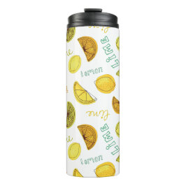 Garrafa Térmica Fruta cítrica de limão e lima