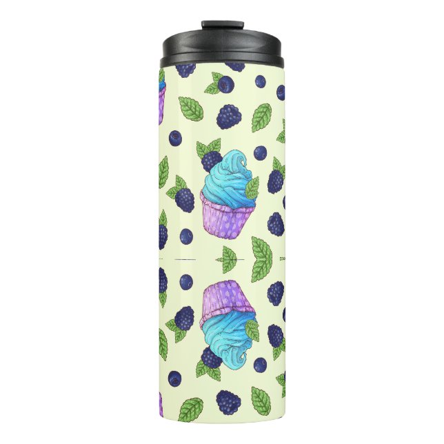 Garrafa Térmica Frutas Vermelhas e Cupcakes (Frente)