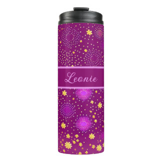 Garrafa Térmica Fuchsia Blüten Muster