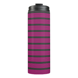 Garrafa Térmica Fuchsia e carvão de cinco faixas