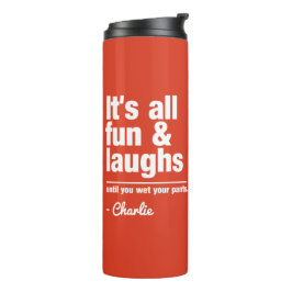 Garrafa Térmica FUN & LAUGHS nome personalizado & tumbler de cores