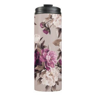 Garrafa Térmica Fundo de luz rosa: Vintage Watercolor