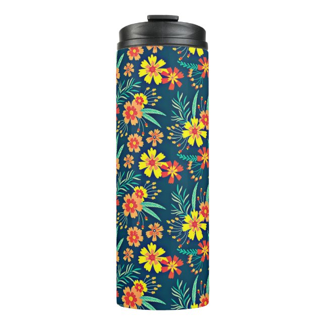 Garrafa Térmica Fundo Floral Belo Design (Frente)