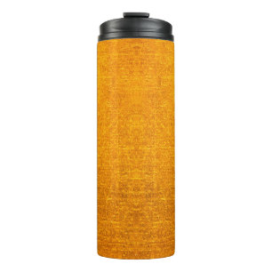 Garrafa Térmica fundo ou textura de escovas de metal Dourado