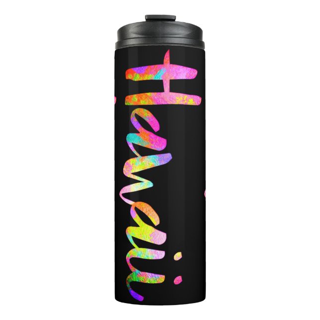 Garrafa Térmica Fundo PixDezines HAWAII LAVA RAINBOW/DIY (Frente)