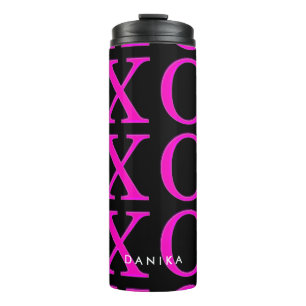 Garrafa Térmica Fundo PixDezines xoxo/rosa quente/DIY