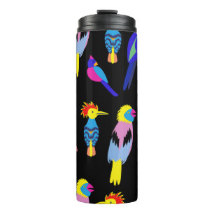 Garrafa Térmica fundo sem costura vintage com Exotic tropical b