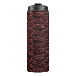 Garrafa Térmica fundo - textura castanha de couro réptil - Croco