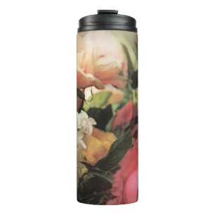 Garrafa Térmica fundo vibrante do vintage floral da arte com