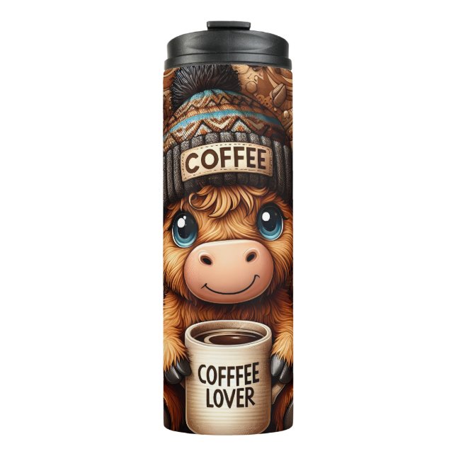 Garrafa Térmica Funny Coffee Lover Cow  (Frente)