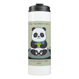 Garrafa Térmica Funny Custom Sarcastic Panda Opinion Coworker Gift