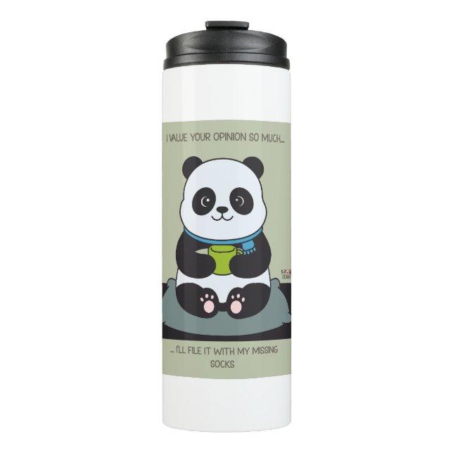 Garrafa Térmica Funny Custom Sarcastic Panda Opinion Coworker Gift (Frente)