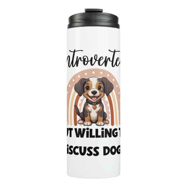 Garrafa Térmica Funny Introvert Dog Lover Quote (Frente)
