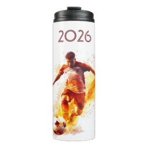 Garrafa Térmica Futebol 2026 em chamas