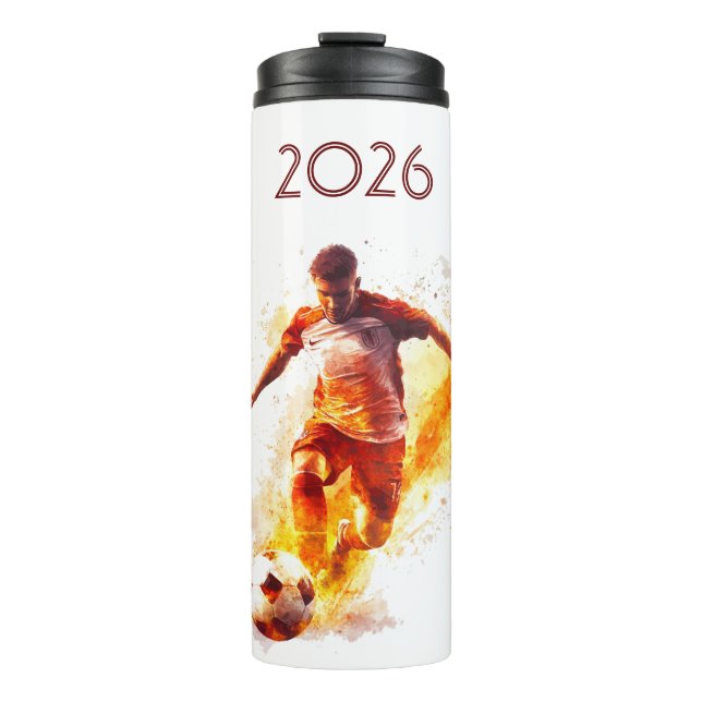 Garrafa Térmica Futebol 2026 em chamas  (Frente)