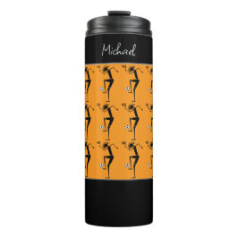 Garrafa Térmica Futebol Silhouette, Laranja de Arte Africana