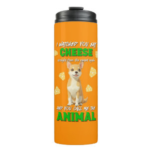 Garrafa Térmica Gaga e Grumes Queijo Funny Orange Chihuahua