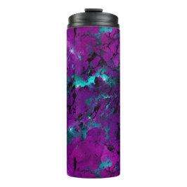 Garrafa Térmica Galáxia do Mármaco de Púrpura e Teal