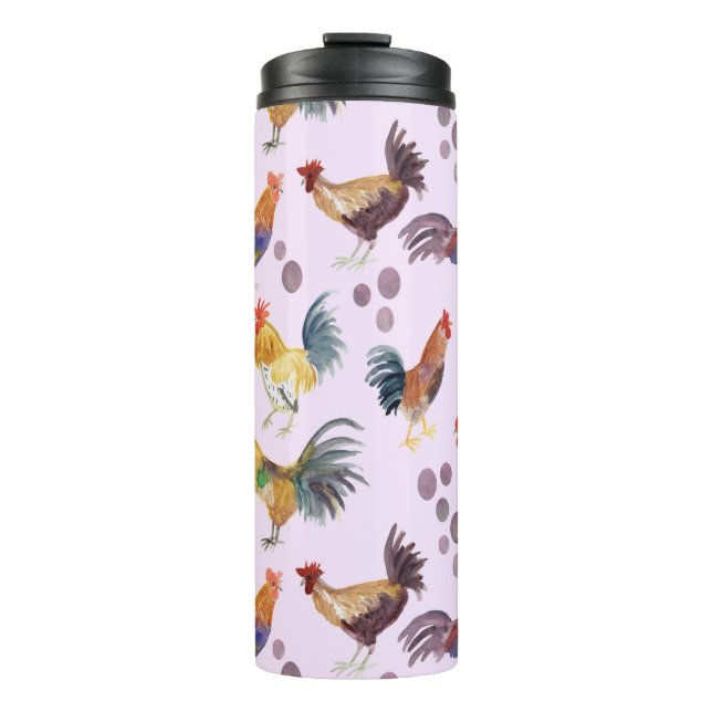 Garrafa Térmica Galinhas Aquáticas Galinhas Ovos Galos (Frente)