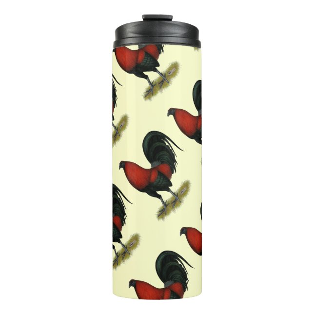 Garrafa Térmica Galo Vermelho Preto BB Jogo Americano (Frente)