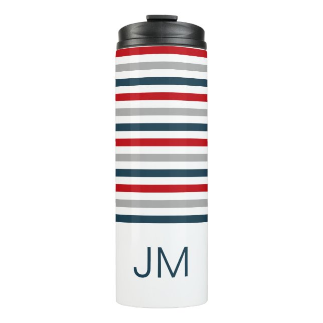 Garrafa Térmica Gamas de marinhos horizontais coloridas (Frente)