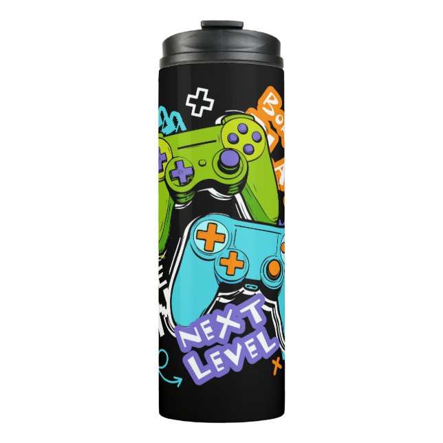 Garrafa Térmica Game controllers Graffiti  Gaming Born To Play  (Frente)