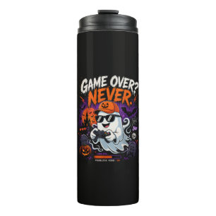 Garrafa Térmica Game Over Nunca Divertido Fantasma de Halloween do
