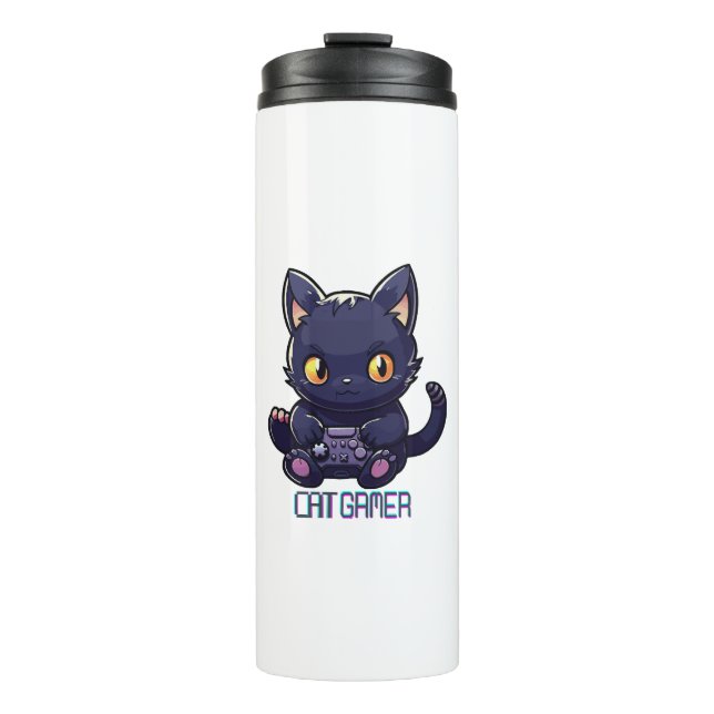Garrafa Térmica Gamer de Gato (Frente)