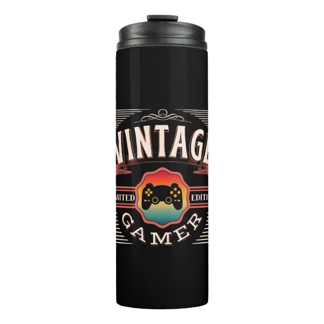 GARRAFA TÉRMICA  GAMER VINTAGE EDIÇÃO LIMITADA  (Frente)