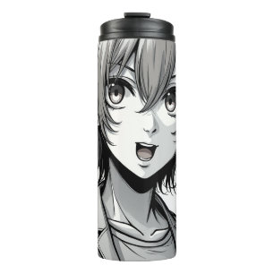 Garrafa Térmica Garota de Anime – Design de Personagem Moderno e E
