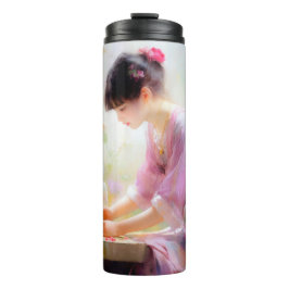 Garrafa Térmica Garota no Jardim Flor