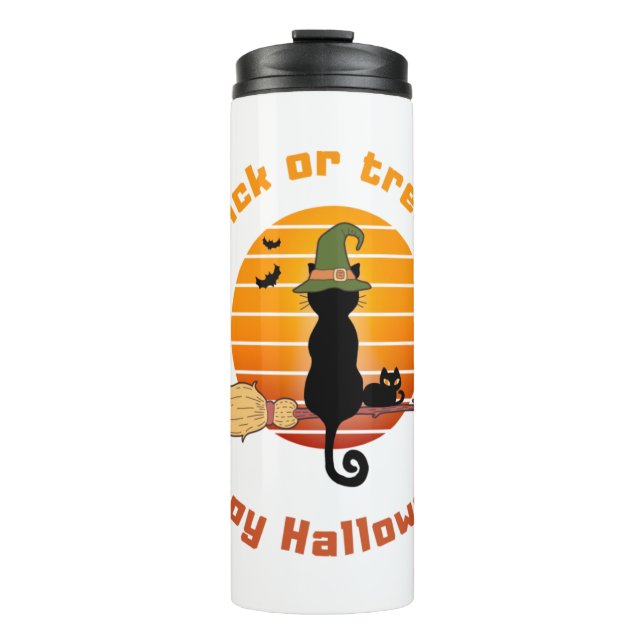 Garrafa Térmica Gatinho de Halloween (Frente)