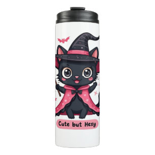 Garrafa Térmica Gatinho gótico em rosa - doce, mas enfeitiçado