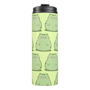 Garrafa Térmica Gatinho Verde Gordinho de Matcha