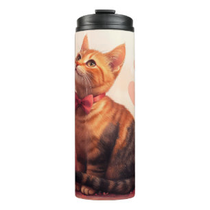 Garrafa Térmica Gato Abissínio com Rosas - Dia dos Namorados