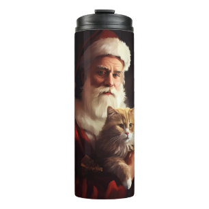 Garrafa Térmica Gato Angorá Turco Papai Noel Festivo Natal 