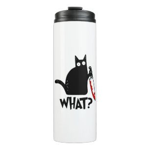 Garrafa Térmica Gato Assassino Com Faca