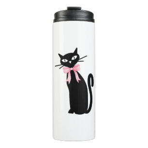 Garrafa Térmica Gato Atômico Com Gato De Gato De Arco Rosa, Gatinh