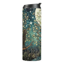 Gato boho céu noturno estrelado floresta