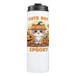 Garrafa Térmica Gato Bonito de Halloween com Pumpkins - Kawaii Spo