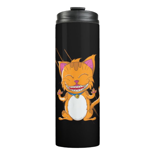 Garrafa Térmica Gato com Vestígios (Frente)
