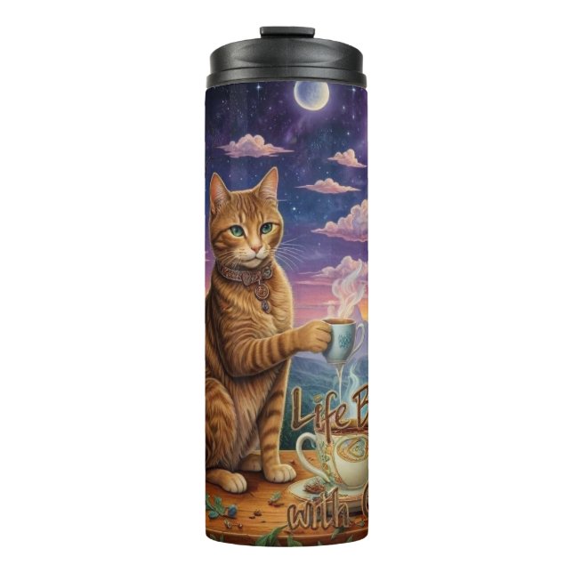Garrafa Térmica Gato de café (Frente)